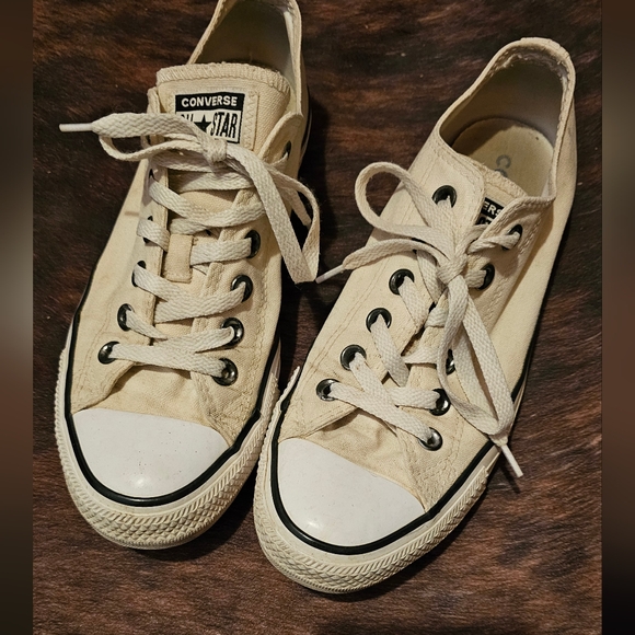 Converse Shoes - Converse Cream Low-Top Sneakers